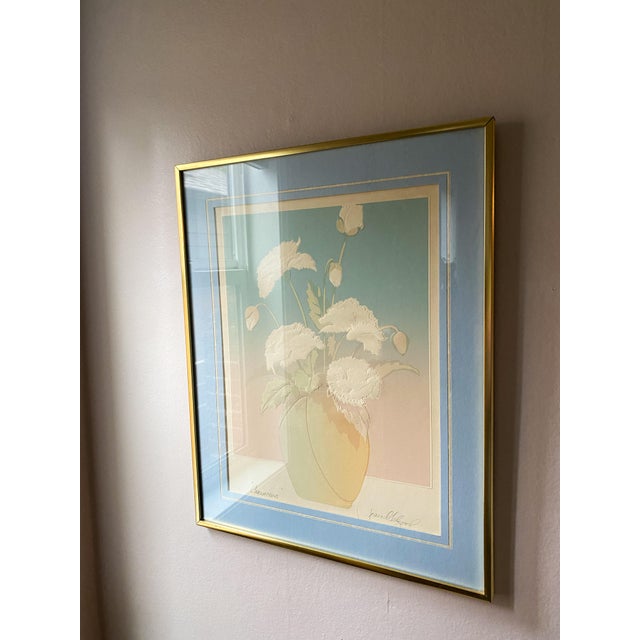 Modern 1980s Embossed Floral Serigraph "Carnations" by David Allgood For Sale - Image 3 of 10