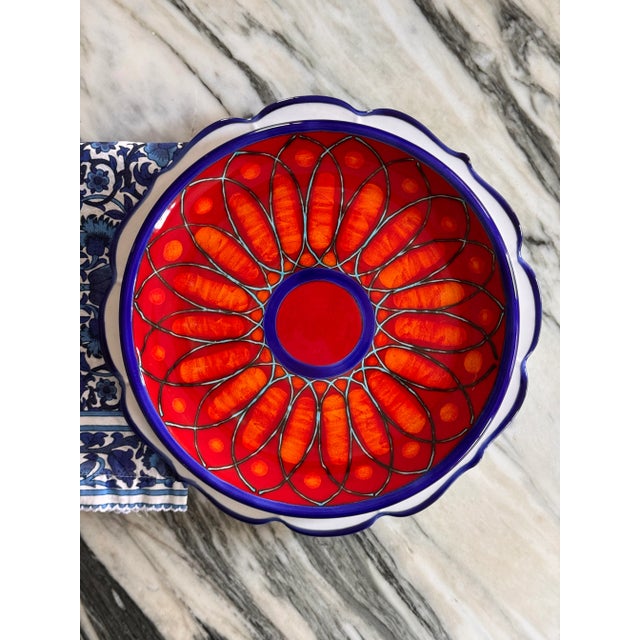 Italian Made in Italy La Giara Hand Painted Sicilian Fuoco Plates - Set of Four For Sale - Image 3 of 13