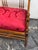Wood Antique Victorian Red Damask Upholstered Settee For Sale - Image 7 of 12