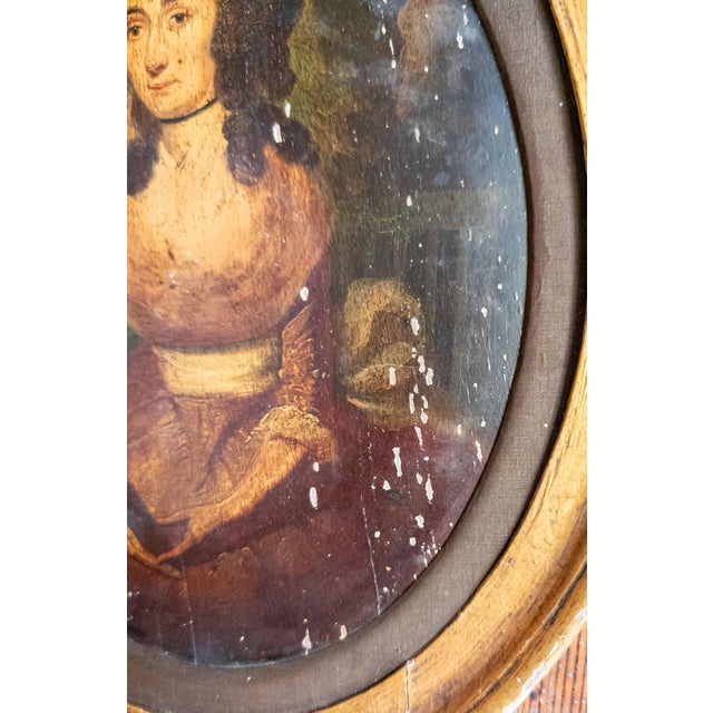 18th Century English or American Limner Portrait Painting of a Lady For Sale - Image 11 of 16