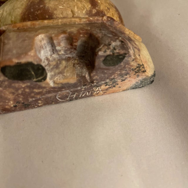 Antique Chinese Carved Soapstone- a Pair For Sale - Image 9 of 13