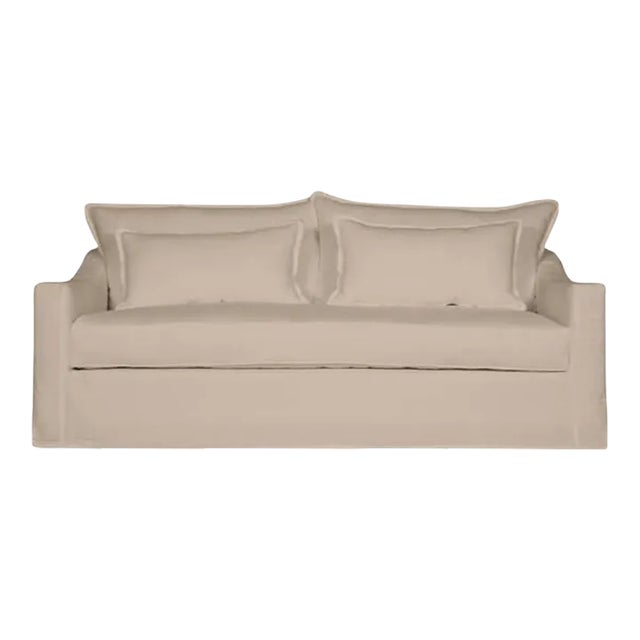 Moss Home Darcy Sofa 96", Safari Oatmeal For Sale