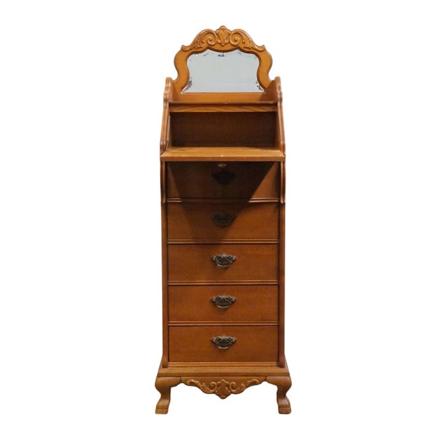 Lexington Furniture Lexington Furniture Victorian Sampler Quarter Sawn Oak 24" Lingerie Chest W. Vanity Mirror 391-3102 For Sale - Image 4 of 15