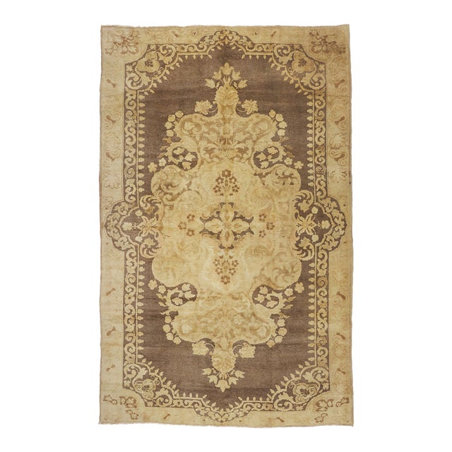 Vintage Turkish Oushak Rug, 06’11 X 11’00 For Sale