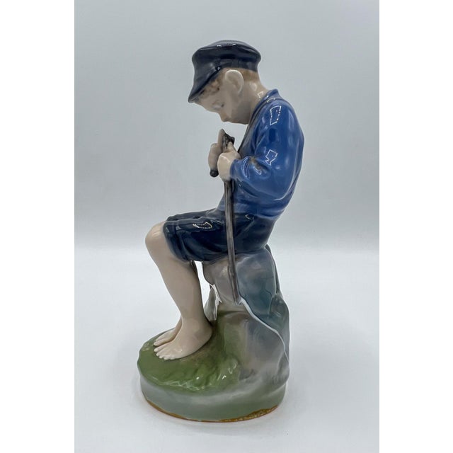 Figurative 1960s Royal Copenhagen Porcelain Figure No. 905 Boy Whittling For Sale - Image 3 of 7