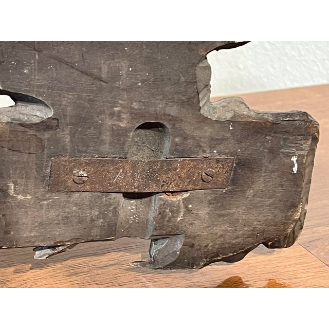 Rustic European Antique 19th Century German Black Forest Carved Wood and Antler Wall Rack For Sale - Image 3 of 12