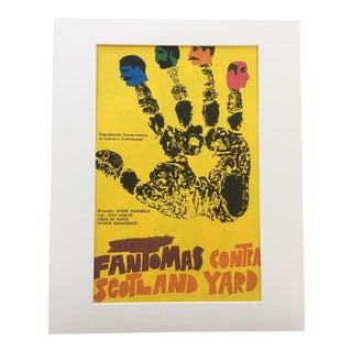 1970s Vintage "Fantomas Contra Scotland Yard" French/Italian Film Poster Print For Sale