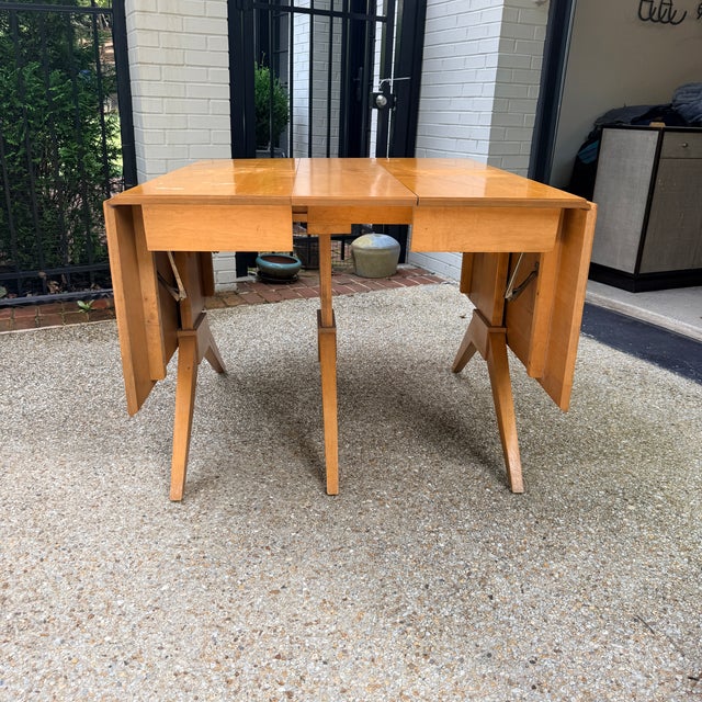 Mid Century Modern Drop Leaf Dining Table & 4 Chairs For Sale - Image 15 of 17