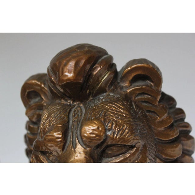Gold Pair of Mid-Century Modern Gold "Lion" Bookends For Sale - Image 8 of 12