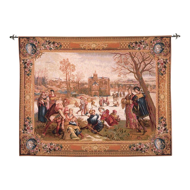 Les Patineurs Tapestry - 152 X 193 Cm (5'0" X 6'4") - Requires Rod Size 5 For Sale