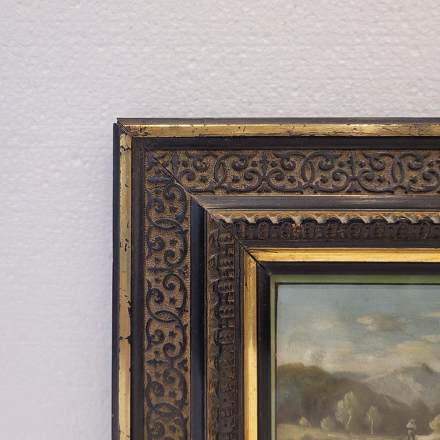 Landscape with Peasant, Late 19th Century, Oil on Cardboard, Framed For Sale - Image 13 of 18