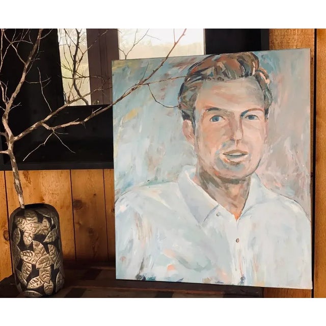 Portrait of a Man Signed by Texas Artist Mark Nanney, Unframed For Sale - Image 11 of 11