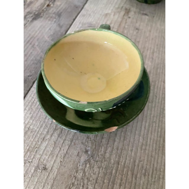 Olive Ceramic Tableware from Chamonix, 1960s, Set of 9 For Sale - Image 8 of 12