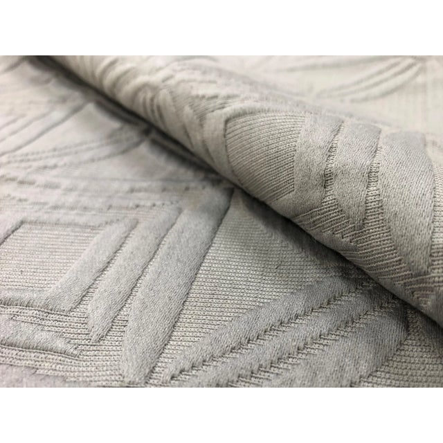 Modern Designer Geometric Gray Grey Matelasse Upholstery Drapery Fabrication For Sale - Image 3 of 5