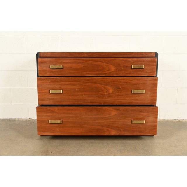 Wood Donald Deskey Style Art Deco Walnut Dresser or Chest of Drawers, Circa 1940s For Sale - Image 7 of 16