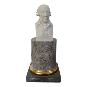 Antique Early 19th Century Old Paris Porcelain Bisque Portrait Bust of Frederick the Great Signed Dagoty Et Honore