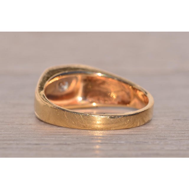 Metal The Holbrook: Gentleman's Yellow Gold and Natural Diamond Ring For Sale - Image 7 of 12