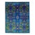 2010s Abstract Modern Wool & Silk Rug Allover Designed in Blue & Green For Sale