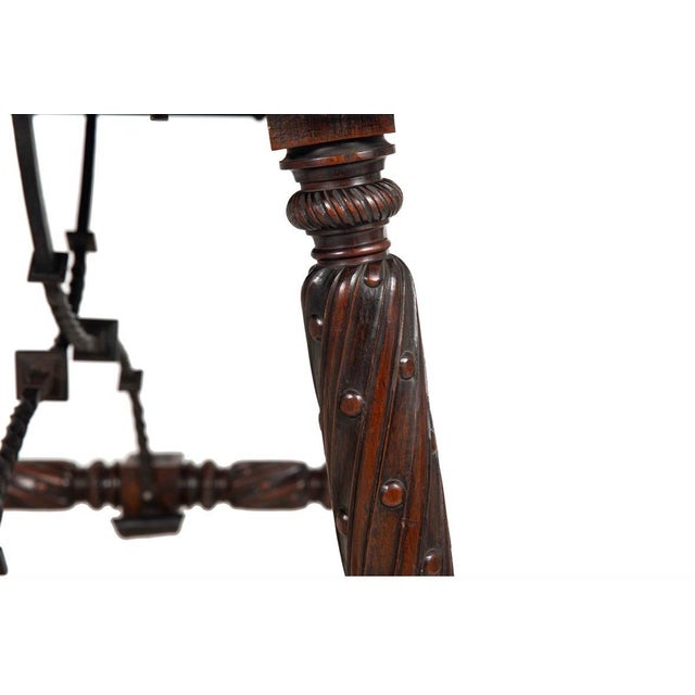 Incredible 19th Century Spanish Revival Library Table For Sale - Image 12 of 12