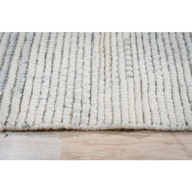 9x13 Ivory Hand-Knotted Wool Faded Diamond Tribal Carpet Rug For Sale In New York - Image 6 of 8