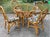 Brown Late 20th Century Vintage Bamboo Florida Sunroom Patio Table With Chairs - Set of 5 For Sale - Image 8 of 8