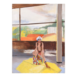 Cowgirl in the Studio - Figurative Study in Oil on Canvas