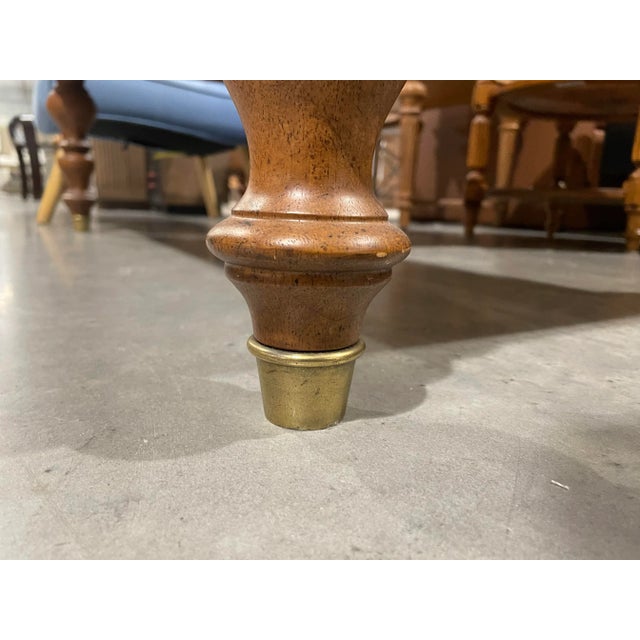 Brown Thomasville Vintage Burl Wood Coffee Table With Turned Legs For Sale - Image 8 of 9