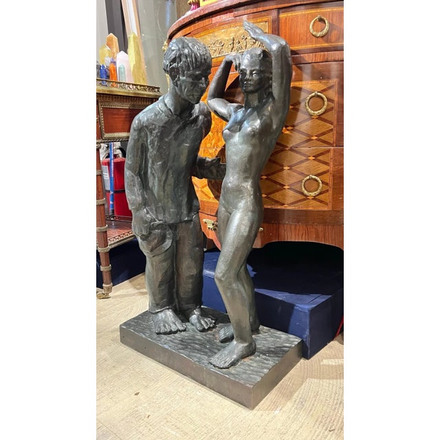 Large Bronze Figurative Sculpture by Firmin Vandewoude (1907-1994) For Sale In New York - Image 6 of 12