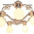 Metal 1928 Art Deco Brass Petite Five Light Circular Polychrome Chandelier For Sale - Image 7 of 11