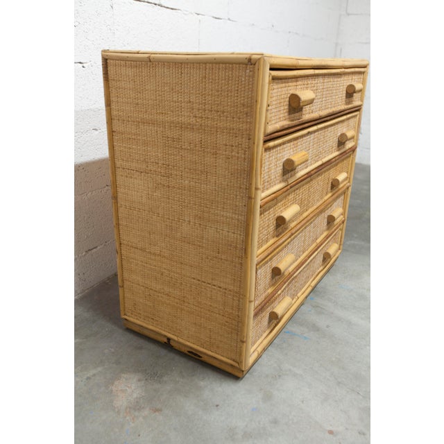 Vintage Rattan Chest of Drawers, 1970 For Sale - Image 8 of 17