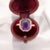 Antique 1850 ring in 18 carat yellow gold (750 thousandths). It is decorated with an intense purple amethyst with cut...