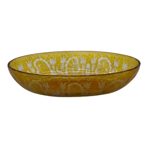 Circa 1900 Bohemian Amber-Flashed Glass Flared Form Bowl