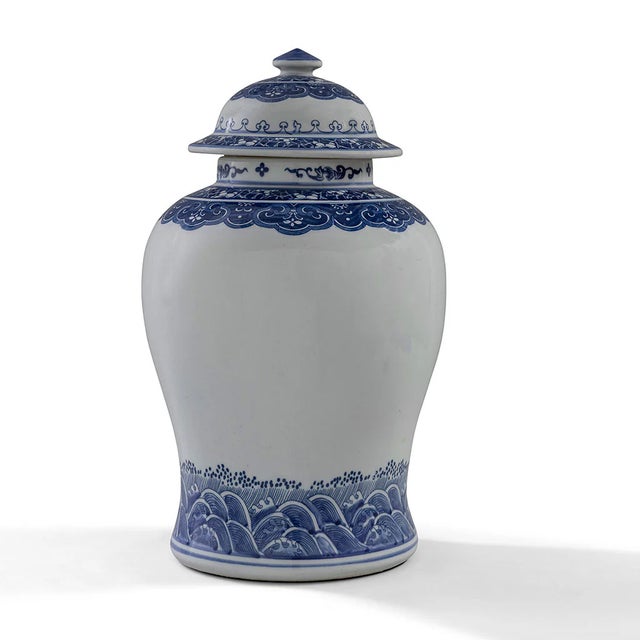 Asian Ming Blue Medium Ginger Jar For Sale - Image 3 of 3