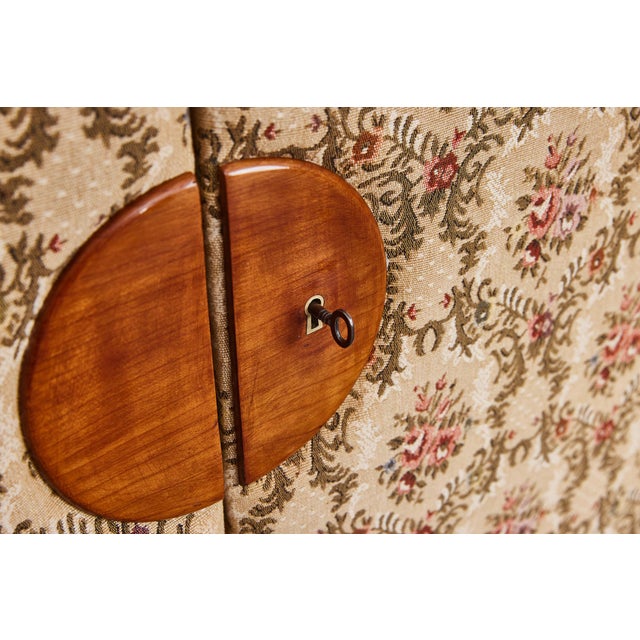 Josef Frank Art Deco Cherrywood and Tapestry Wardrobe attributed to Josef Frank, Austria, 1930s For Sale - Image 4 of 18