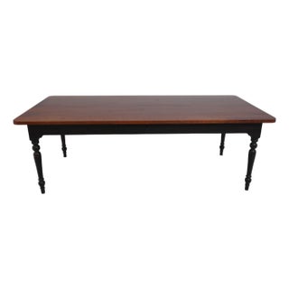 Country 1 Drawer Cherry Dining Room Table W. Black Legs For Sale