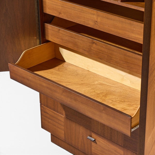 Brown Lane Brutalist Mid Century Walnut Armoire Dresser For Sale - Image 8 of 9