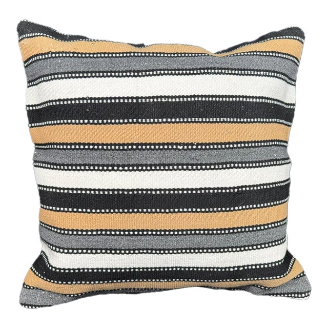 Turkish Hemp Pillow Cushion Natural Beige Black Cushion Cover 20x20 For Sale