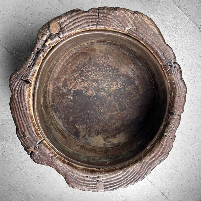 Brown Meiji Tree Trunk Hibachi, Japan, 1890s For Sale - Image 8 of 18