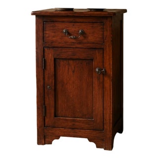 Rustic Walnut Bedside Cabinet, 1980s For Sale