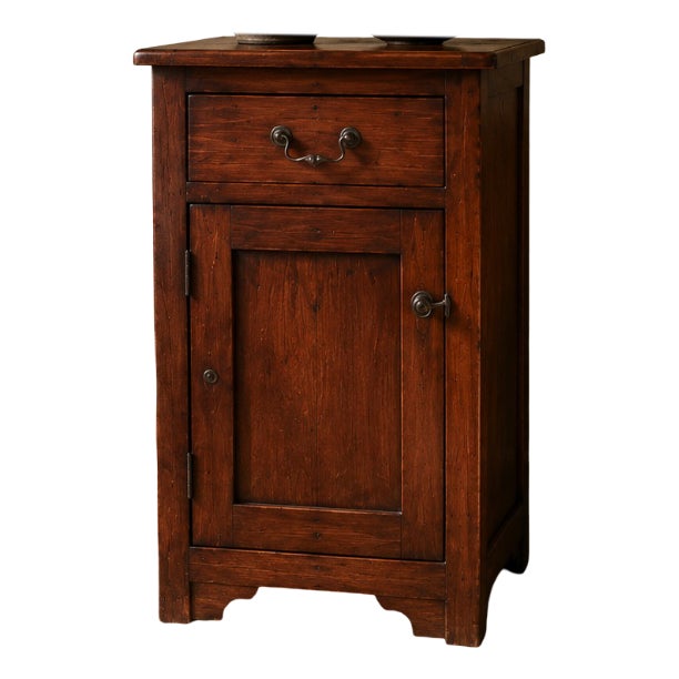 Rustic Walnut Bedside Cabinet, 1980s For Sale