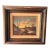 Vintage Signed European Countryside Sunset Landscape Oil Painting in Wood Frame For Sale