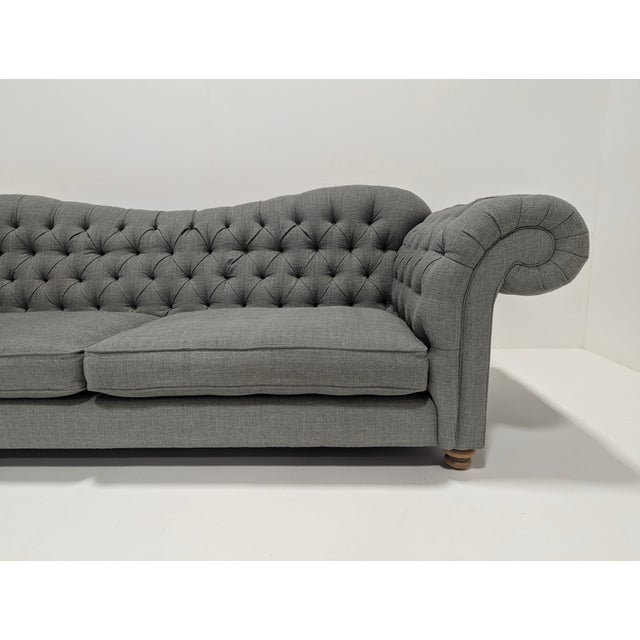 Gray Large Vintage Chesterfield Sofa For Sale - Image 8 of 15