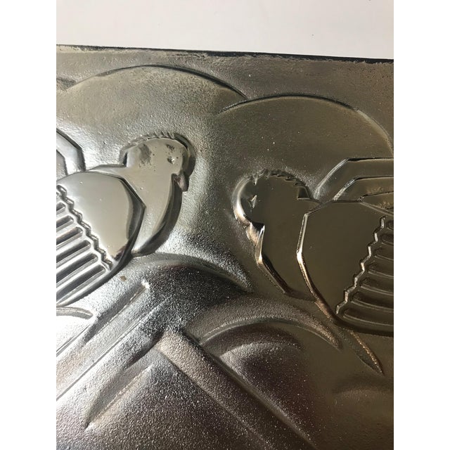 Metal French Art Deco Bird Sconces With Geometric Motif by Sabino - a Pair For Sale - Image 7 of 13