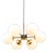 Vintage Italian Six-Arm Sputnik Chandelier with Opaline Shades For Sale
