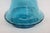 Turquoise Aqua Blue Vase Hand Blown Sculpted Art Glass With Ruffled Edge 4755b For Sale - Image 9 of 11