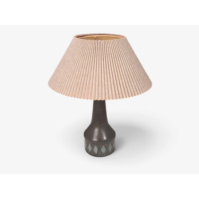 Løvesmose Keramik, Table Lamp, Brown and Turqouise Ceramic, Denmark, 1960s For Sale - Image 4 of 10