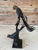 Late 20th Century Large Sculptural Tropical Parrot Figure | Patinated Bronze-Tone Bird Sculpture For Sale - Image 5 of 12