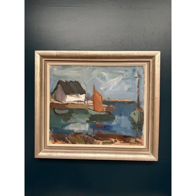 Gösta Ekdahl, Boat Harbour, 1963, Oil on Canvas, Framed For Sale - Image 13 of 13