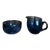 1956 Vintage Tapio Wirkkala Finland Mouth Blown Cobalt Blue Blueberry Glass Sugar & Creamer For Sale