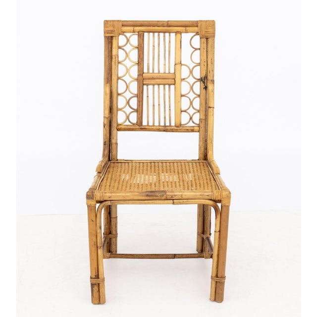 Wood Chinese Chippendale Style Bamboo Side Chair For Sale - Image 7 of 9